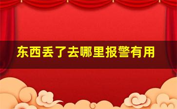 东西丢了去哪里报警有用