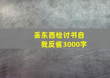 丢东西检讨书自我反省3000字