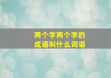 两个字两个字的成语叫什么词语