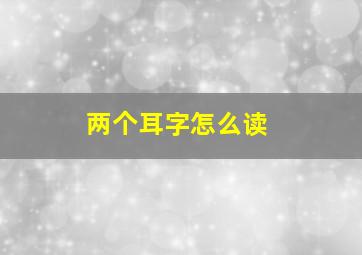 两个耳字怎么读