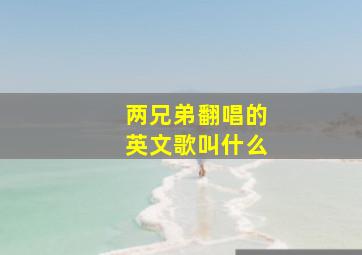 两兄弟翻唱的英文歌叫什么