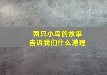 两只小鸟的故事告诉我们什么道理