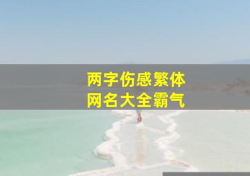 两字伤感繁体网名大全霸气