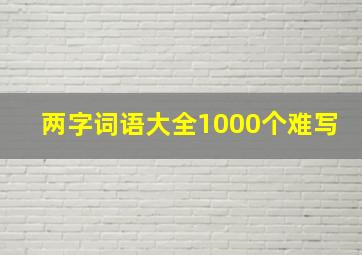 两字词语大全1000个难写