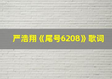 严浩翔《尾号6208》歌词