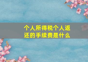 个人所得税个人返还的手续费是什么