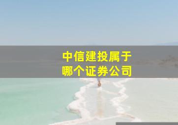 中信建投属于哪个证券公司