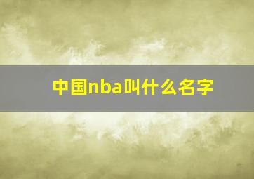 中国nba叫什么名字