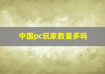 中国pc玩家数量多吗