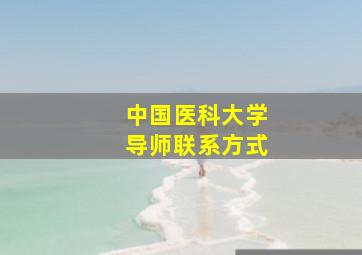 中国医科大学导师联系方式