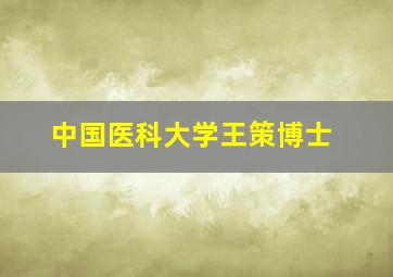 中国医科大学王策博士