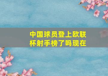 中国球员登上欧联杯射手榜了吗现在