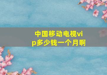 中国移动电视vip多少钱一个月啊