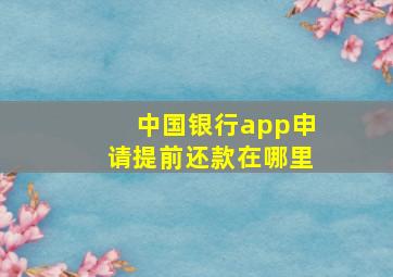 中国银行app申请提前还款在哪里