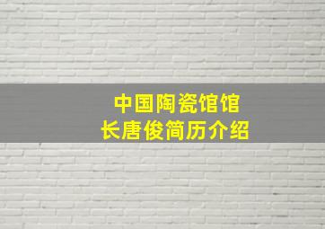 中国陶瓷馆馆长唐俊简历介绍