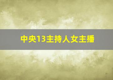 中央13主持人女主播