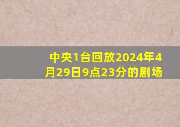 中央1台回放2024年4月29日9点23分的剧场