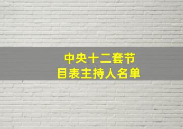 中央十二套节目表主持人名单