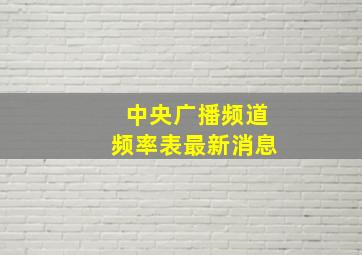 中央广播频道频率表最新消息