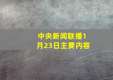 中央新闻联播1月23日主要内容