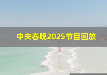 中央春晚2025节目回放