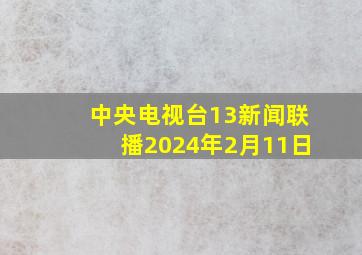 中央电视台13新闻联播2024年2月11日