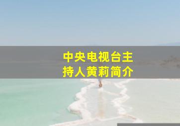 中央电视台主持人黄莉简介