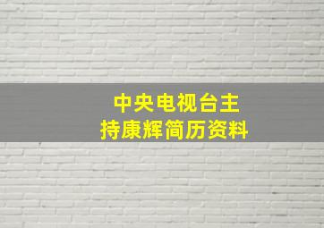 中央电视台主持康辉简历资料