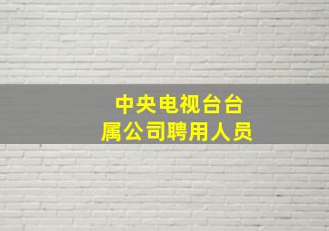 中央电视台台属公司聘用人员