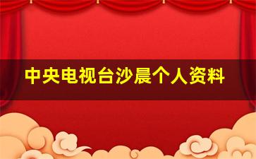 中央电视台沙晨个人资料