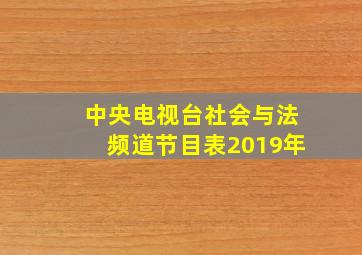 中央电视台社会与法频道节目表2019年