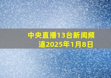 中央直播13台新闻频道2025年1月8日