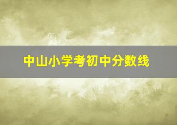 中山小学考初中分数线