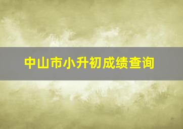 中山市小升初成绩查询