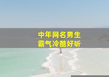 中年网名男生霸气冷酷好听