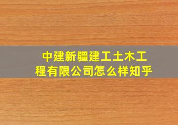 中建新疆建工土木工程有限公司怎么样知乎