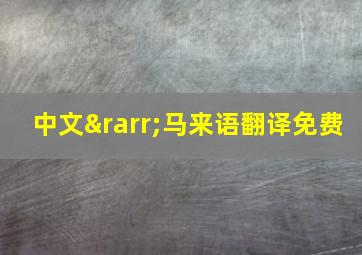 中文→马来语翻译免费