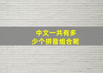 中文一共有多少个拼音组合呢