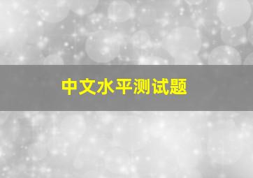 中文水平测试题