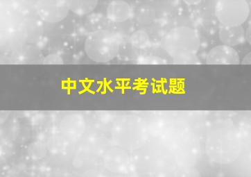 中文水平考试题