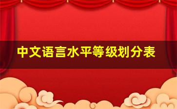 中文语言水平等级划分表