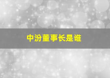 中汾董事长是谁