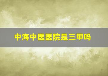 中海中医医院是三甲吗