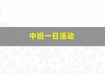 中班一日活动