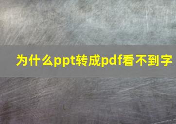 为什么ppt转成pdf看不到字