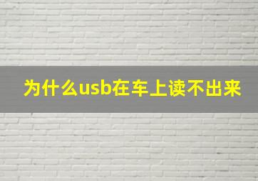 为什么usb在车上读不出来