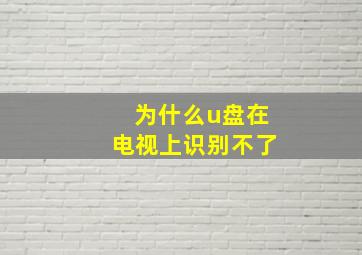 为什么u盘在电视上识别不了