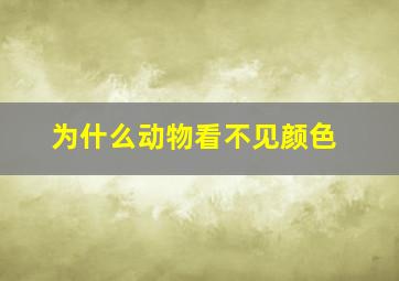 为什么动物看不见颜色