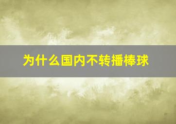 为什么国内不转播棒球