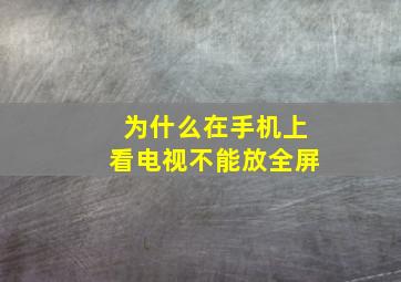 为什么在手机上看电视不能放全屏